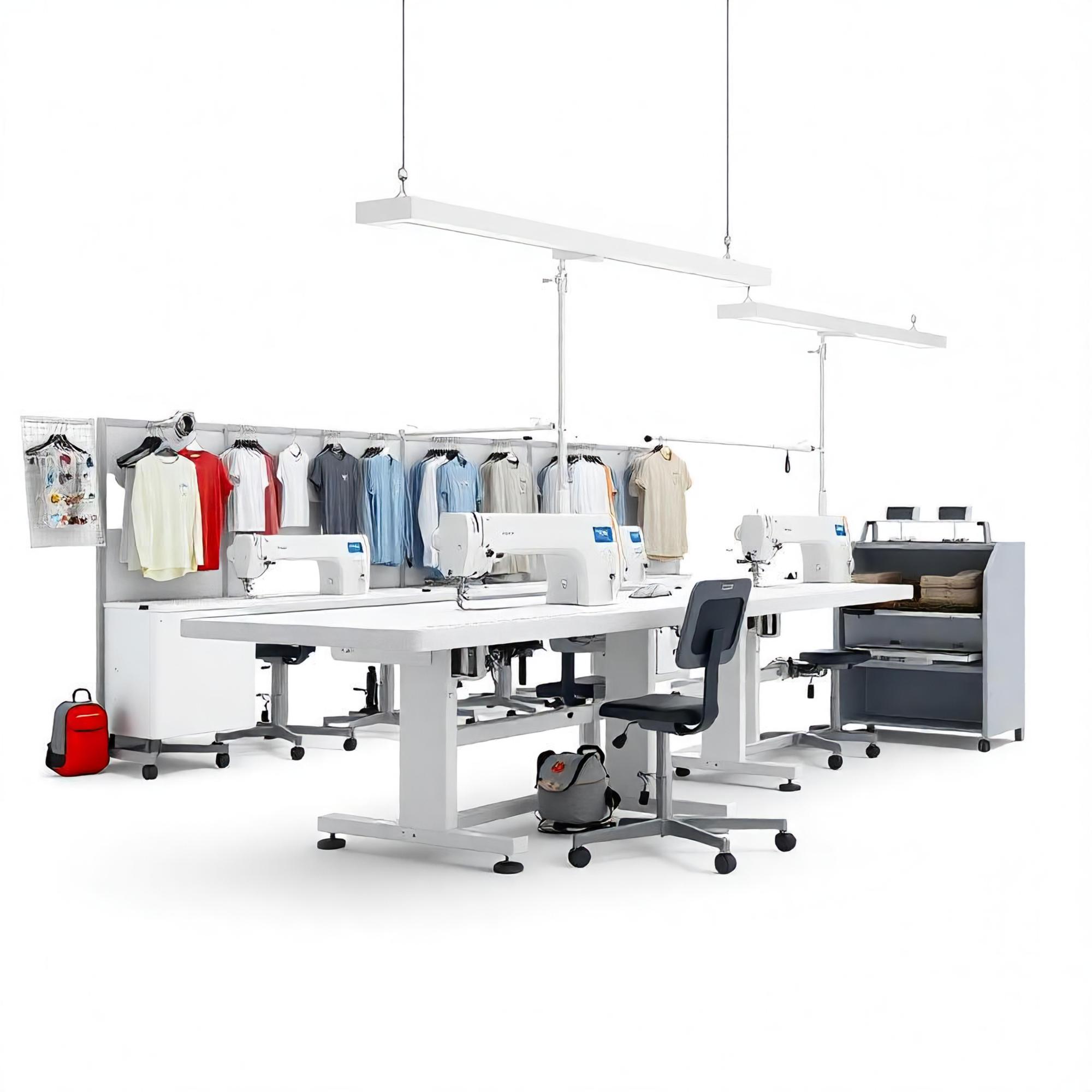 interno dello studio ricamo con attrezzature